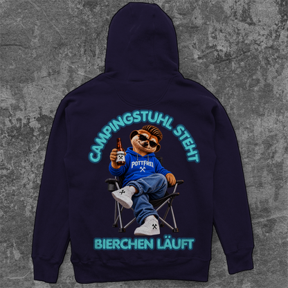 CAMPINGSTUHL STEHT - BIERCHEN LÄUFT -  Camping Unisex  Hoodie