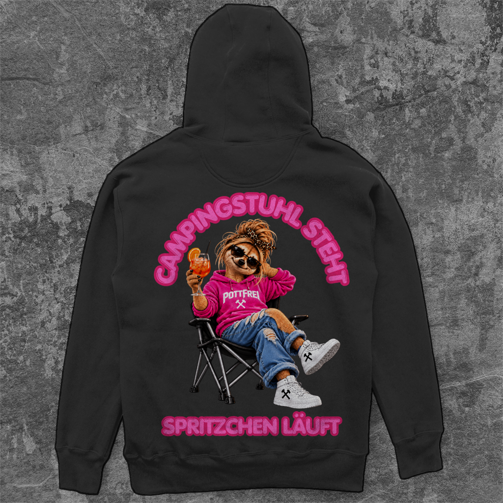 CAMPINGSTUHL STEHT - SPRITZCHEN LÄUFT -  Camping Unisex  Hoodie