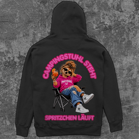 CAMPINGSTUHL STEHT - SPRITZCHEN LÄUFT -  Camping Unisex  Hoodie