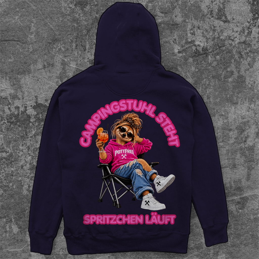 CAMPINGSTUHL STEHT - SPRITZCHEN LÄUFT -  Camping Unisex  Hoodie
