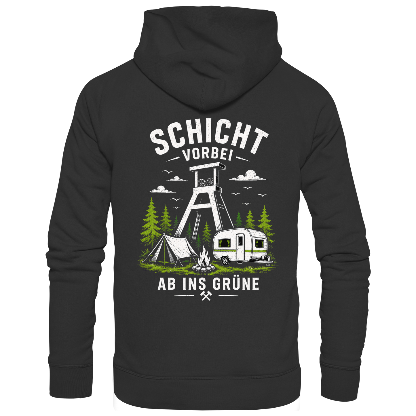 SCHICHT VORBEI AB INS GRÜNE - Premium Unisex Hoodie