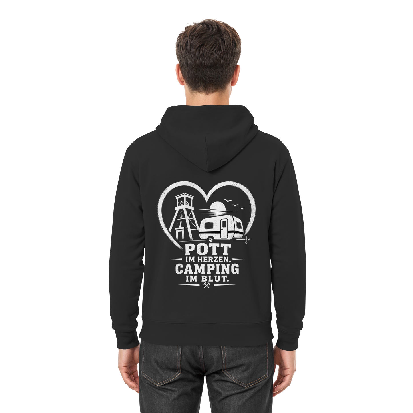 POTT IM HERZEN. CAMPING IM BLUT - Premium Unisex Hoodie